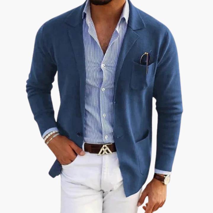 Eleganter Herrenblazer Mit Reverskragen Und Praktischen Taschen Für Formelle Anlässe Und Geschäftliche Meetings 0