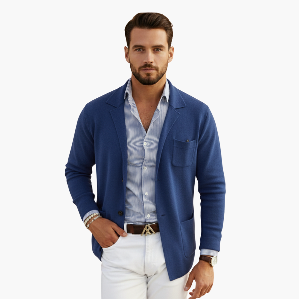 Eleganter Herrenblazer Mit Reverskragen Und Praktischen Taschen Für Formelle Anlässe Und Geschäftliche Meetings 1