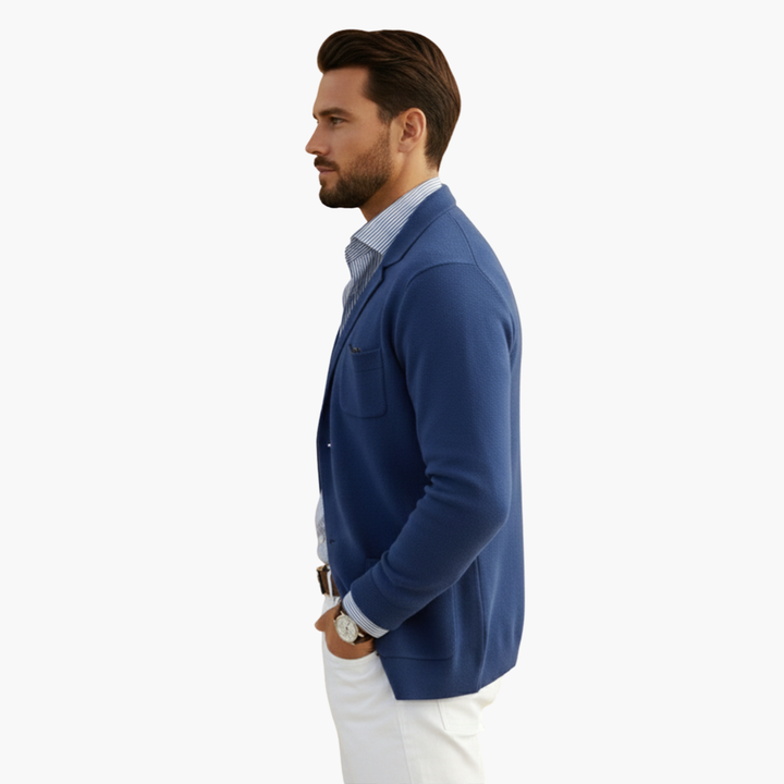 Eleganter Herrenblazer Mit Reverskragen Und Praktischen Taschen Für Formelle Anlässe Und Geschäftliche Meetings 4