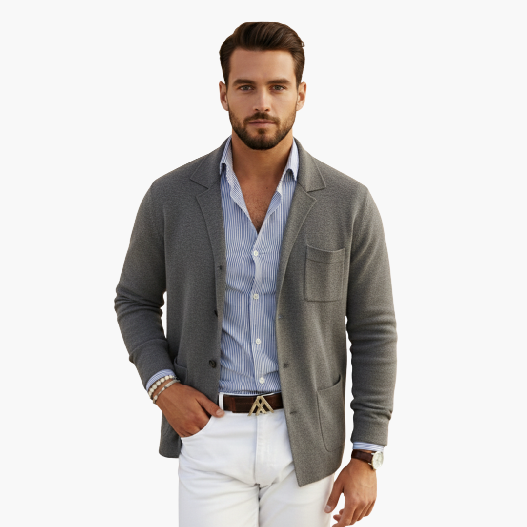 Eleganter Herrenblazer Mit Reverskragen Und Praktischen Taschen Für Formelle Anlässe Und Geschäftliche Meetings 8