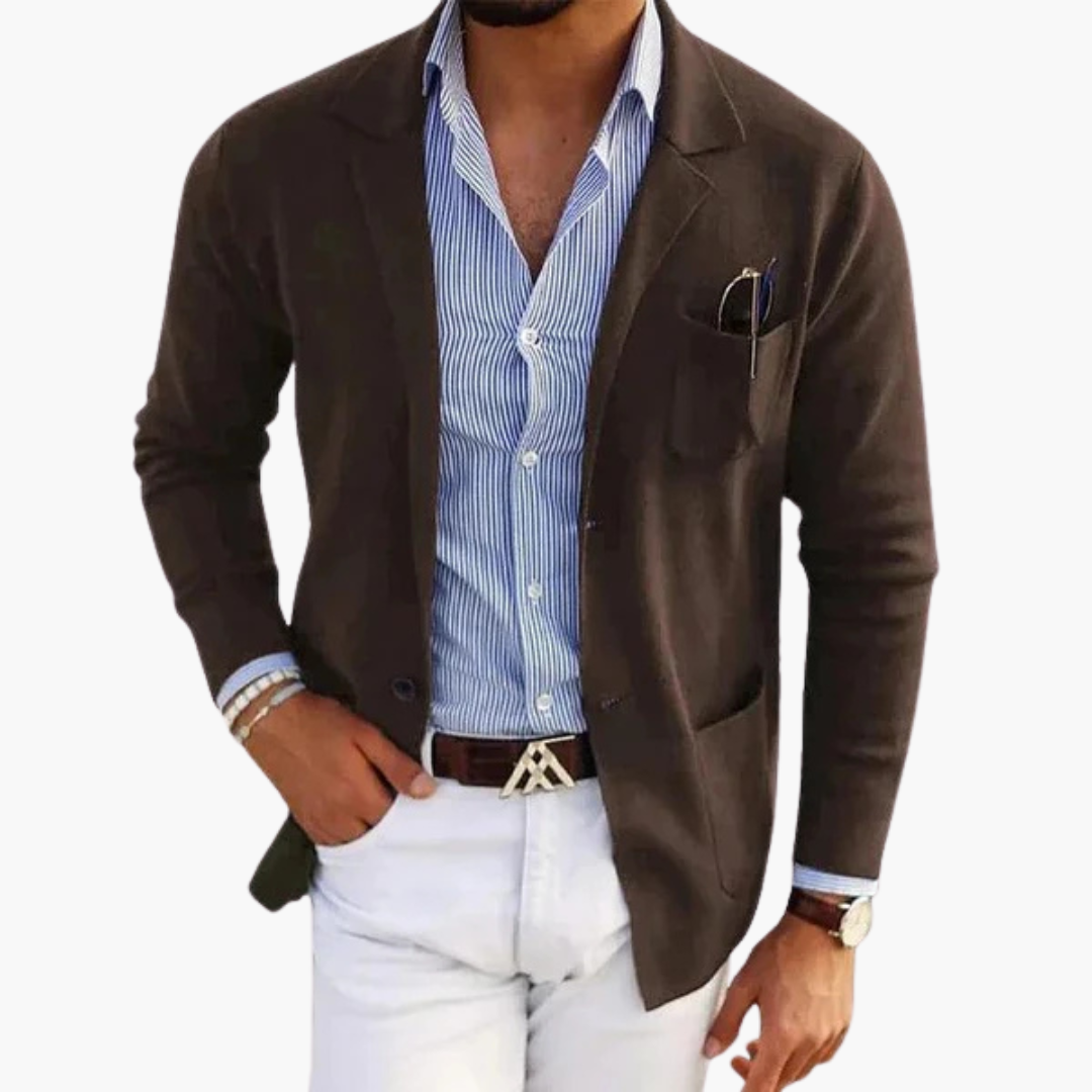 Eleganter Herrenblazer Mit Reverskragen Und Praktischen Taschen Für Formelle Anlässe Und Geschäftliche Meetings 9
