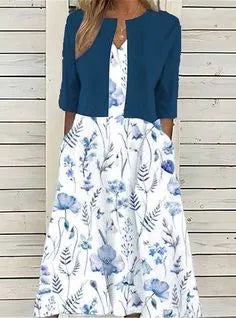 Elegantes Blumen Midi-Kleid Damen – Bezaubernde Sommerkleider für Frühling und Sommer, Ideal für Verschiedene Anlässe 2