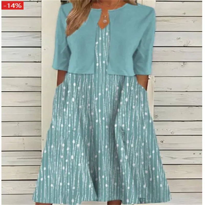 Elegantes Blumen Midi-Kleid Damen – Bezaubernde Sommerkleider für Frühling und Sommer, Ideal für Verschiedene Anlässe 3