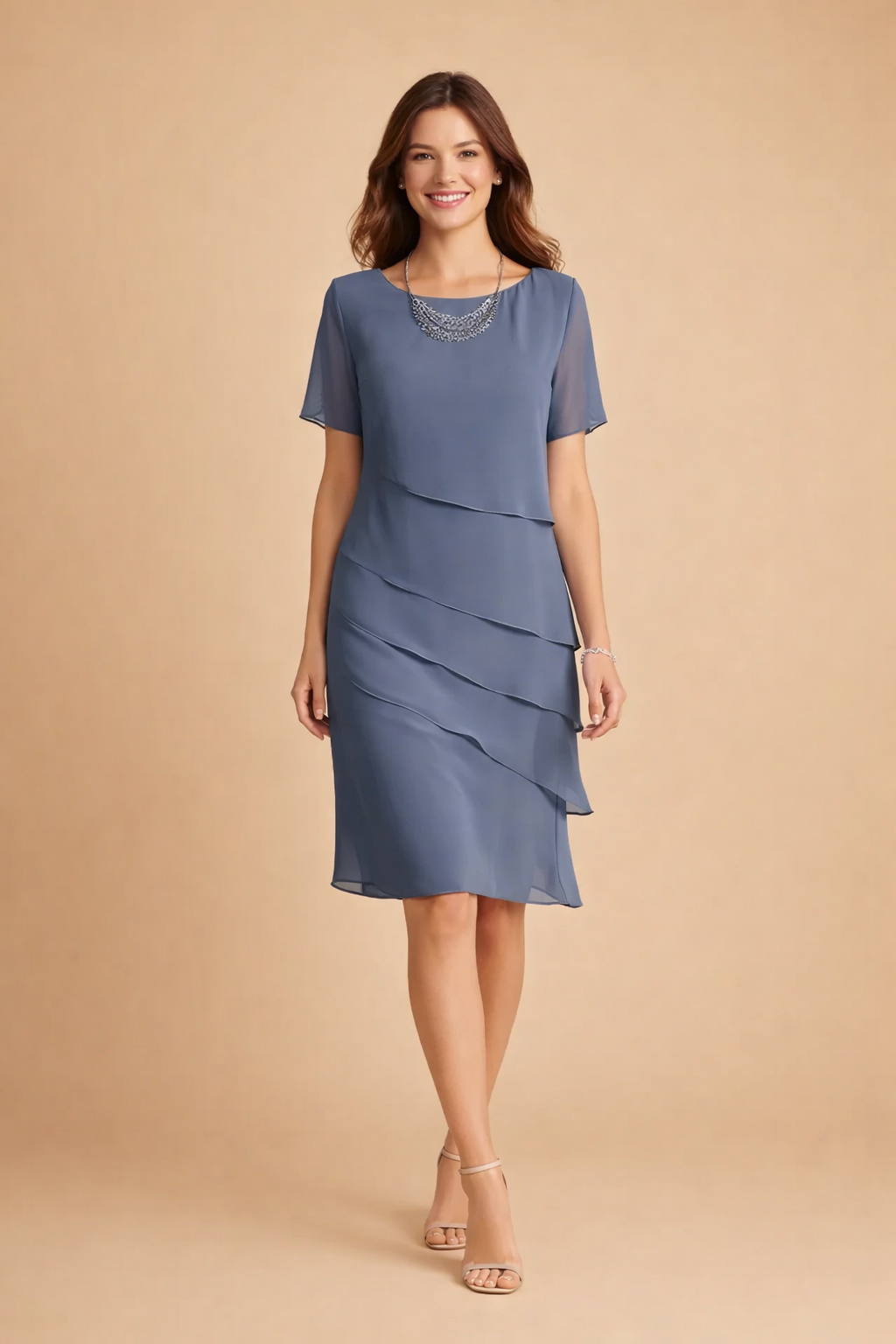Elegantes Chiffonkleid für Damen mit entspannter Passform für Frühling und Sommer 1