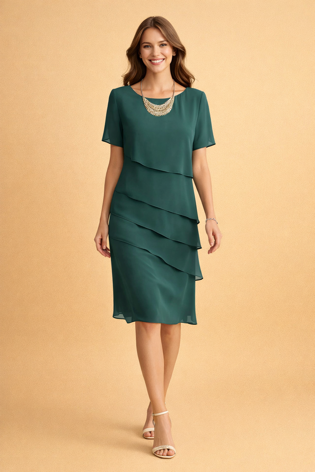 Elegantes Chiffonkleid für Damen mit entspannter Passform für Frühling und Sommer 2