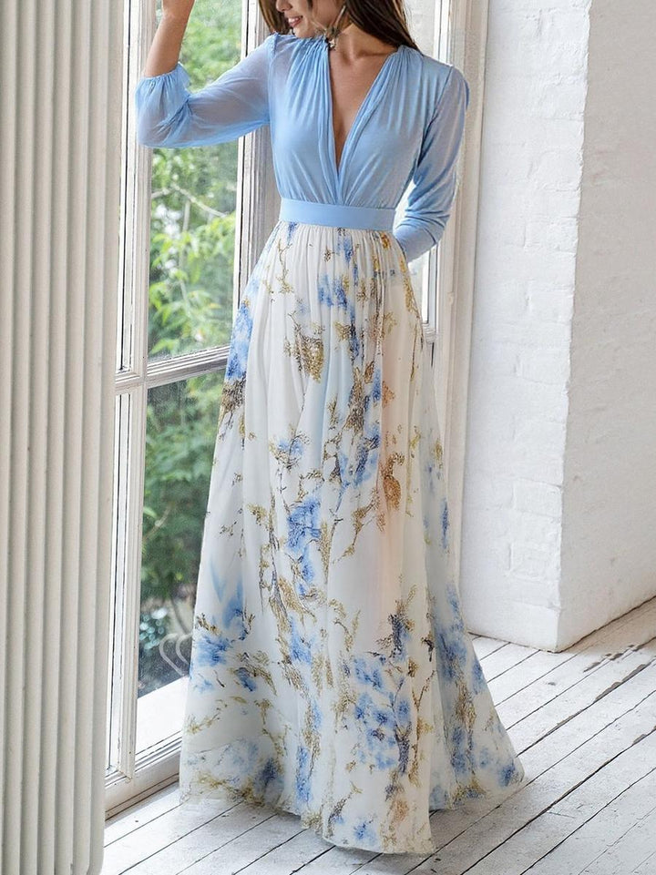 Elegantes Damen Maxikleid mit Blumendruck für Sommer und Freizeit 2