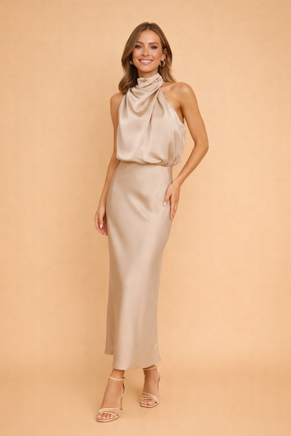 Elegantes Damen Midikleid One-Shoulder Asymmetrisch Abendkleid 1