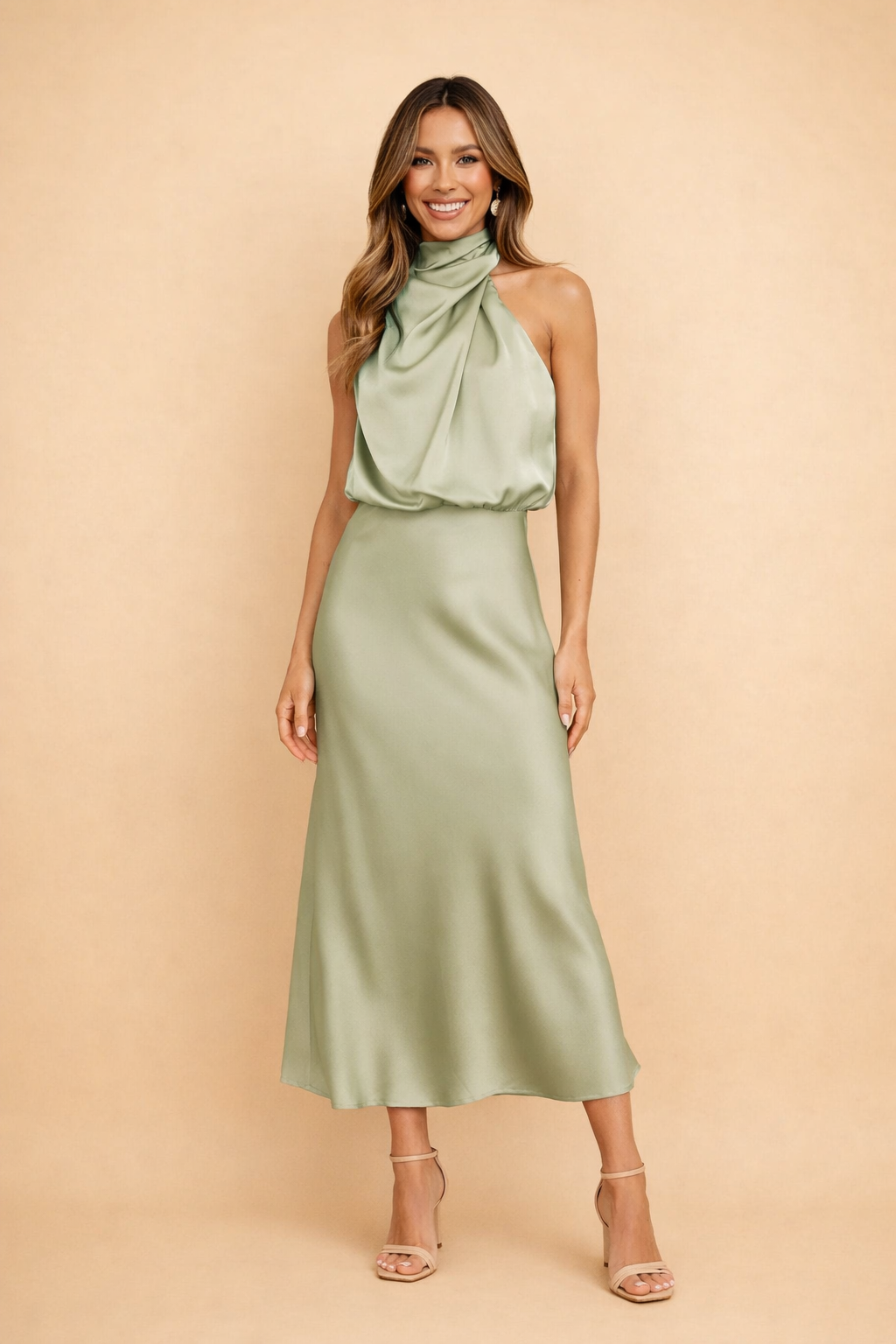 Elegantes Damen Midikleid One-Shoulder Asymmetrisch Abendkleid 2