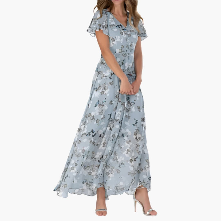 Elegantes Damen Midikleid mit Rundhalsausschnitt für Sommer und festliche Anlässe 0