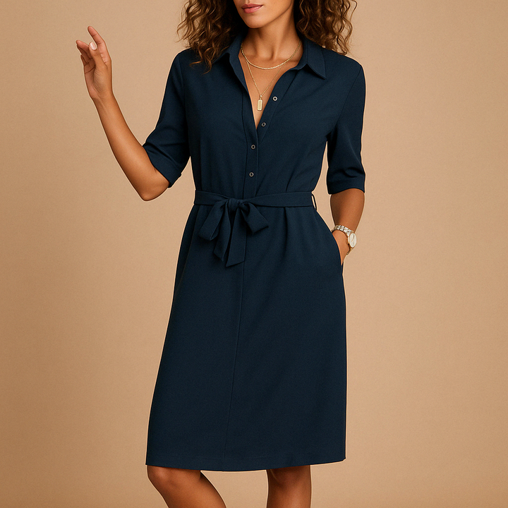 Elegantes Damen Sommerkleid mit Figurbetonendem Schnitt für Alltag und Büro 3
