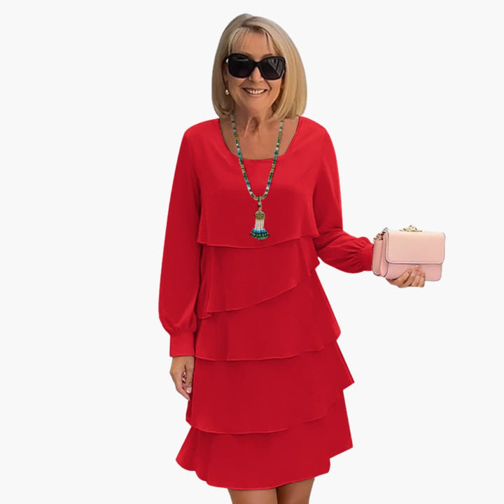 Elegantes Damen Sommerkleid mit langen Ärmeln für warme Tage, stilvoll und bequem 1