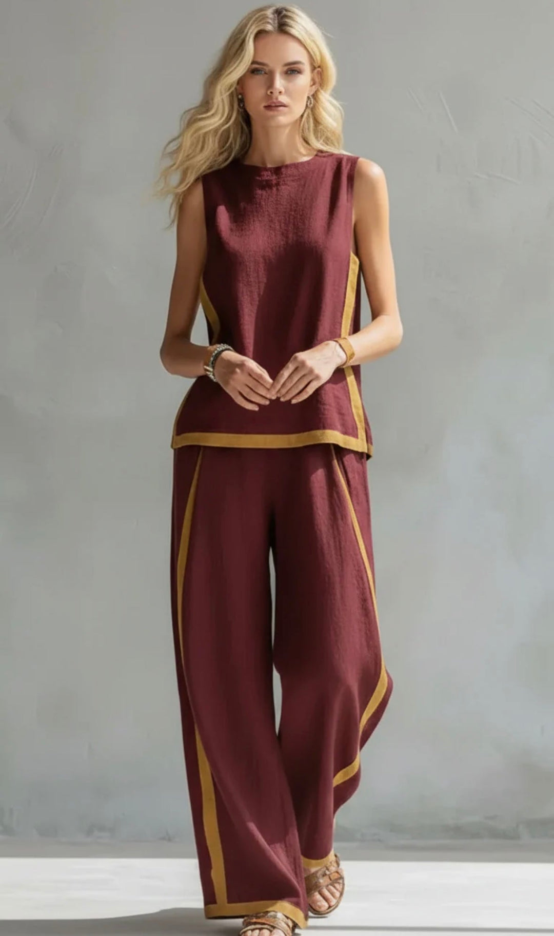 Elegantes Damen Zweiteiler Set mit grafischen Details für jeden Anlass 7