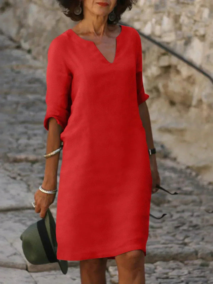Elegantes Damenkleid mit V-Ausschnitt für stilvolle Anlässe und Alltag 5