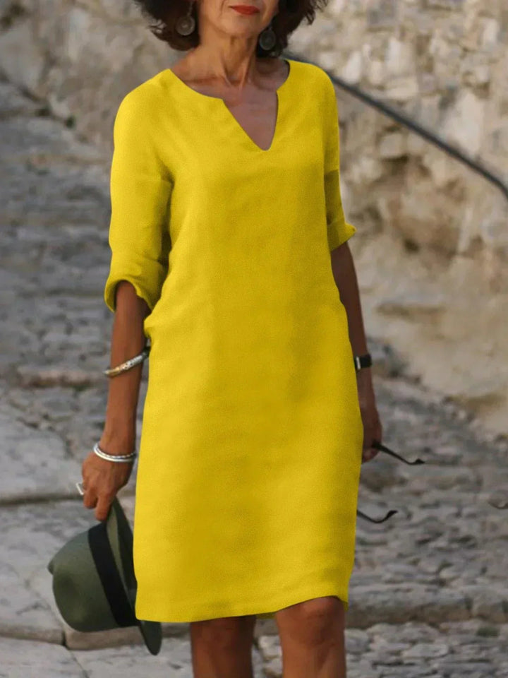 Elegantes Damenkleid mit V-Ausschnitt für stilvolle Anlässe und Alltag 7