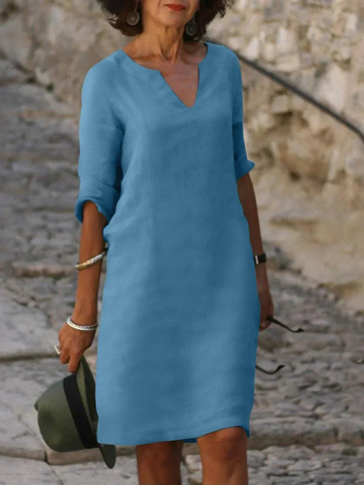 Elegantes Damenkleid mit V-Ausschnitt für stilvolle Anlässe und Alltag 9
