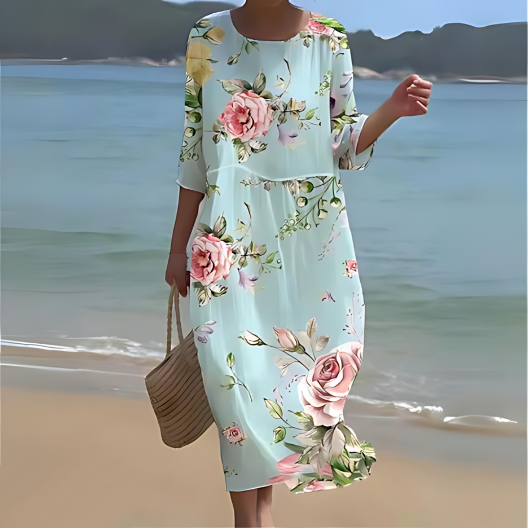 Elegantes Damenkleid mit zeitlosem Blumenmuster für Sommer und besondere Anlässe 0