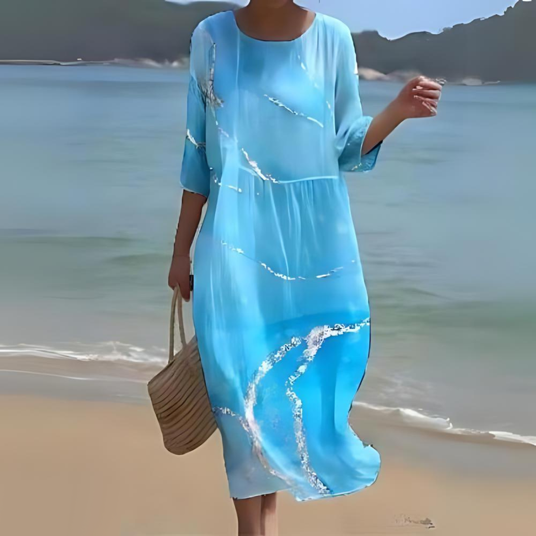Elegantes Damenkleid mit zeitlosem Blumenmuster für Sommer und besondere Anlässe 1