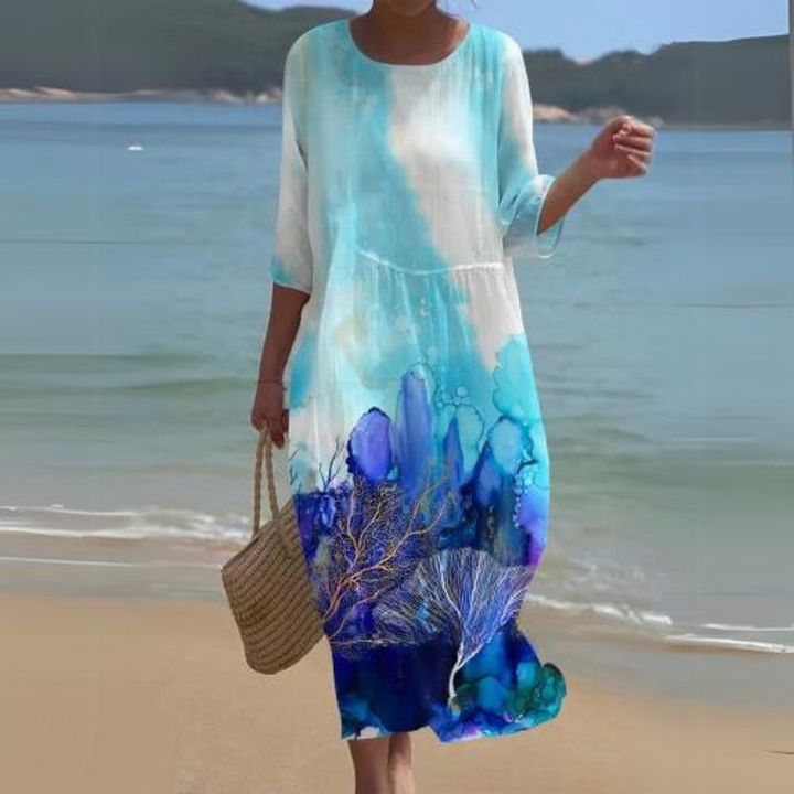 Elegantes Damenkleid mit zeitlosem Blumenmuster für Sommer und besondere Anlässe 10