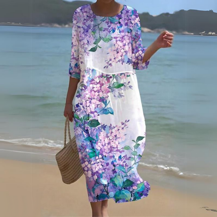 Elegantes Damenkleid mit zeitlosem Blumenmuster für Sommer und besondere Anlässe 5