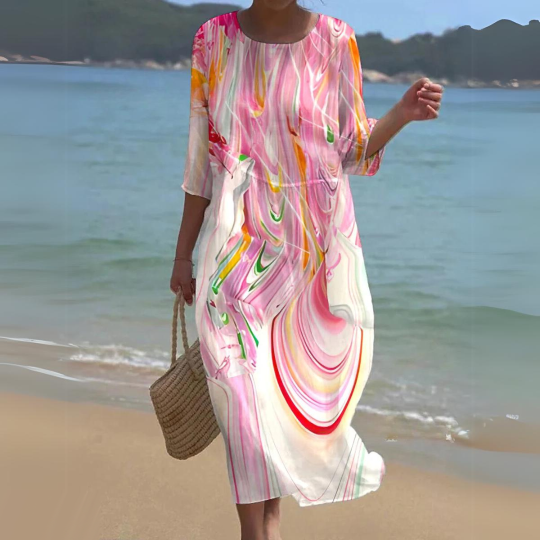 Elegantes Damenkleid mit zeitlosem Blumenmuster für Sommer und besondere Anlässe 6