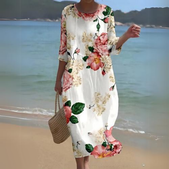 Elegantes Damenkleid mit zeitlosem Blumenmuster für Sommer und besondere Anlässe 8