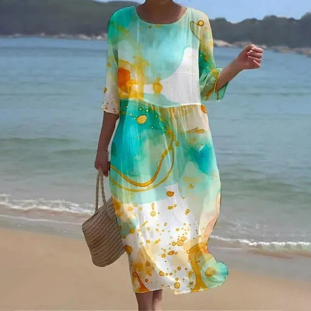 Elegantes Damenkleid mit zeitlosem Blumenmuster für Sommer und besondere Anlässe 9