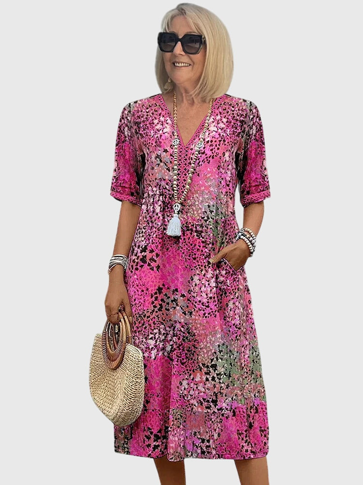 Elegantes Florales Midikleid Damen – Festliche Kleider für Jeden Anlass, Stilvolle Eleganz und Anmut 3