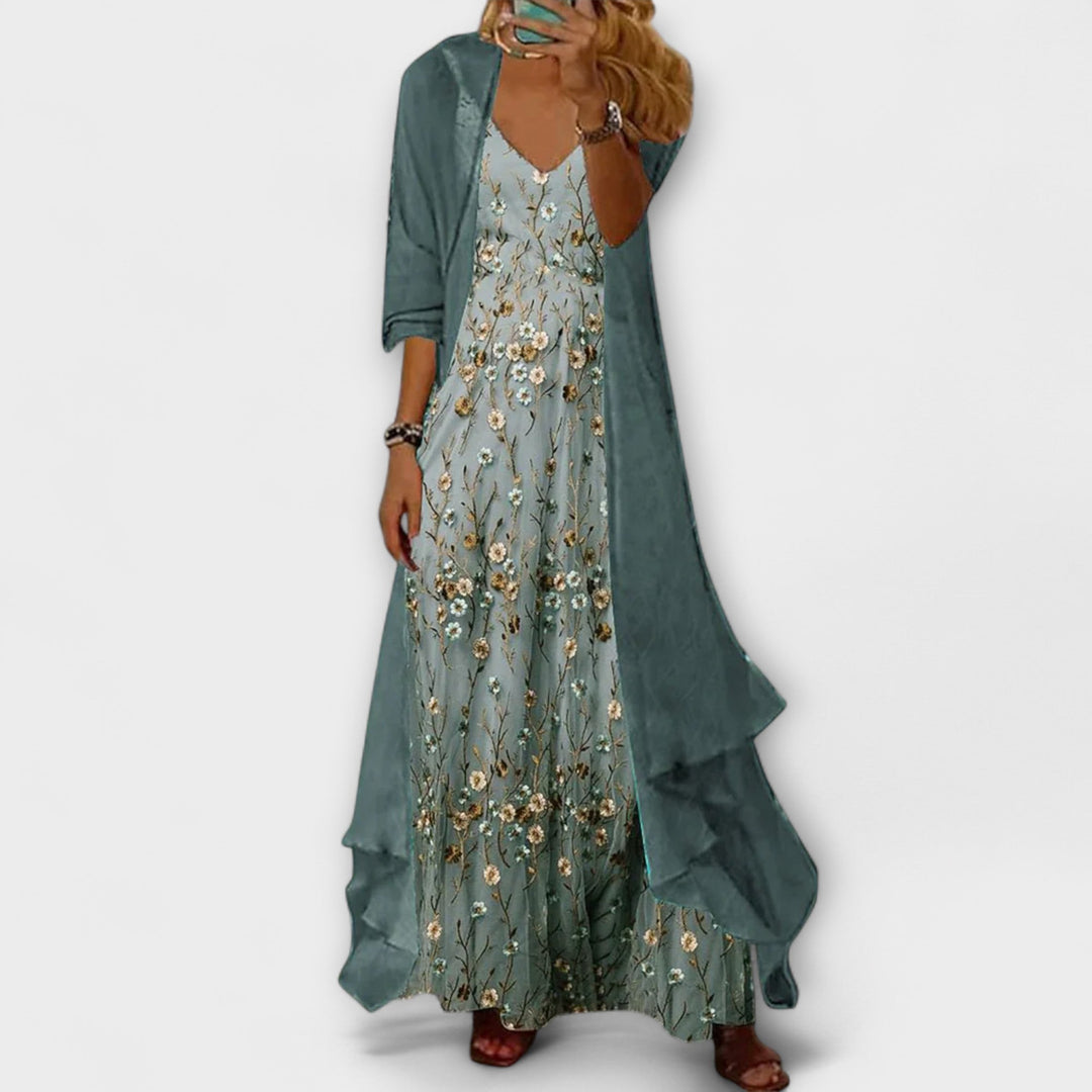 Elegantes Maxikleid-Zweiteiler-Set für Damen - Boho-Stil für den Sommer 0