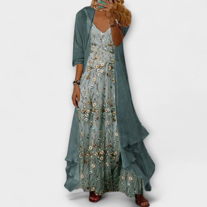 Elegantes Maxikleid-Zweiteiler-Set für Damen - Boho-Stil für den Sommer 0