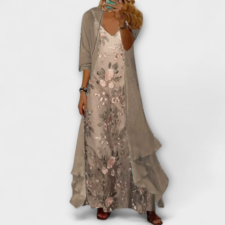 Elegantes Maxikleid-Zweiteiler-Set für Damen - Boho-Stil für den Sommer 1