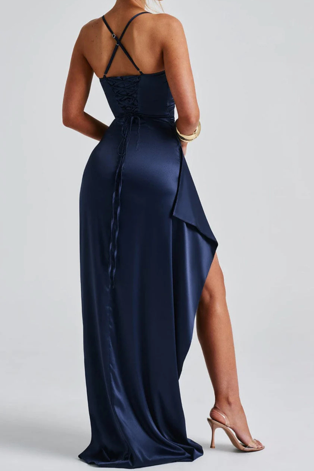 Elegantes Maxikleid für Damen mit Spaghettiträgern und Hohem Schlitz – Perfekt für Abendveranstaltungen und Hochzeiten 2