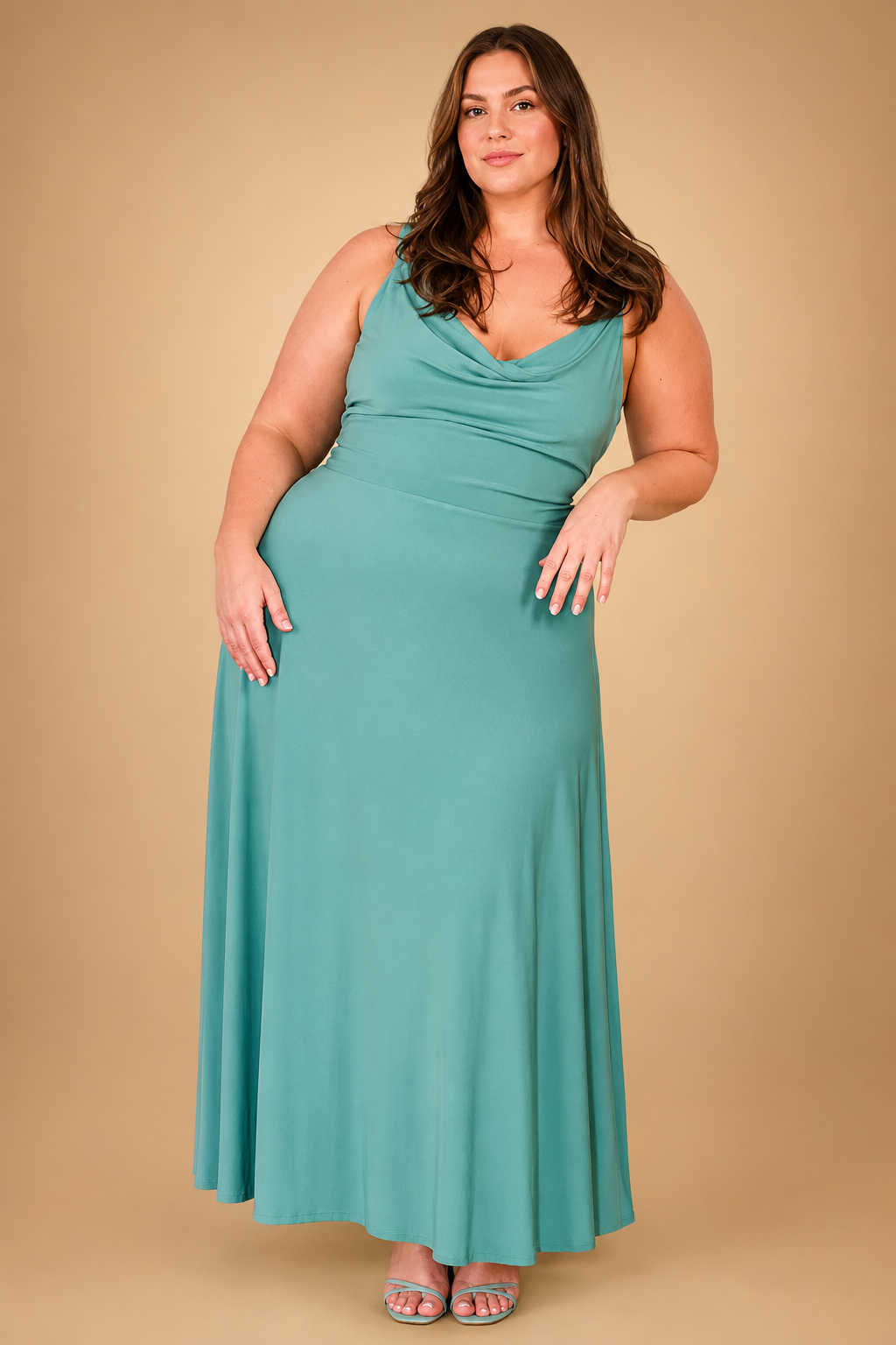 Elegantes Maxikleid für Damen mit V-Ausschnitt und tailliertem Schnitt 4