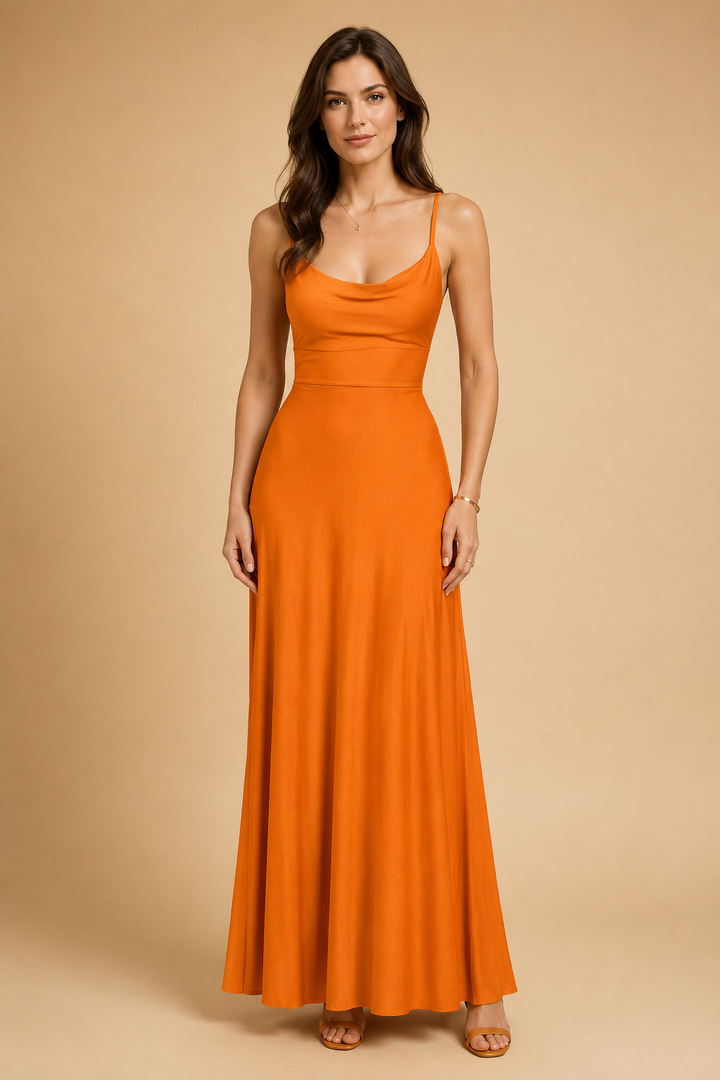 Elegantes Maxikleid für Damen mit V-Ausschnitt und tailliertem Schnitt 5