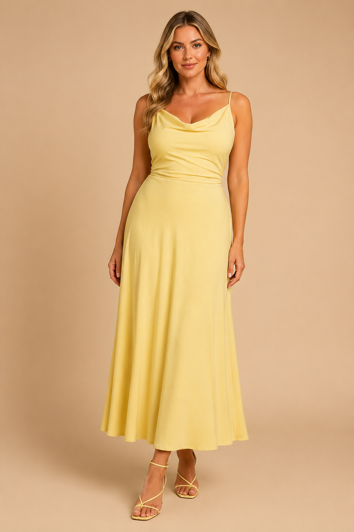 Elegantes Maxikleid für Damen mit V-Ausschnitt und tailliertem Schnitt 6