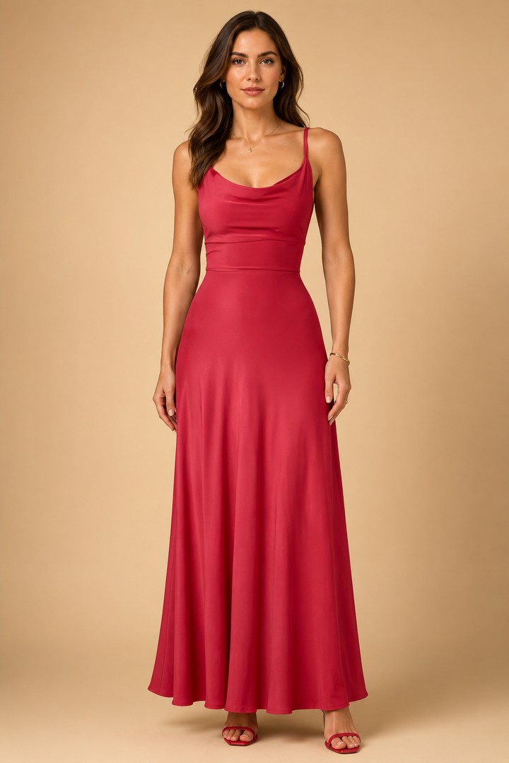Elegantes Maxikleid für Damen mit V-Ausschnitt und tailliertem Schnitt 8