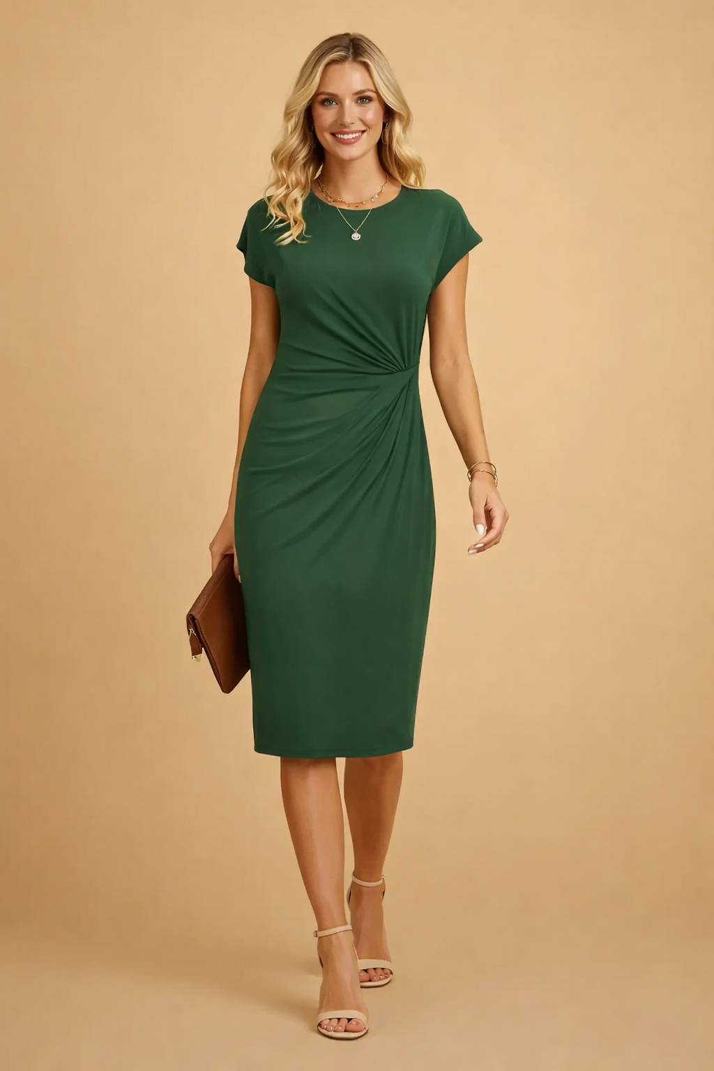 Elegantes Midikleid mit Knoten vorne für Damen – Stilvoll und Vielseitig 4