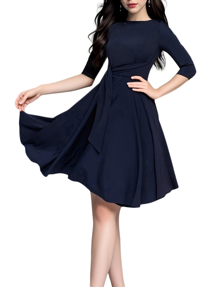 Elegantes Midikleid mit Schleife für Damen – Zeitloser Stil und Komfort 0