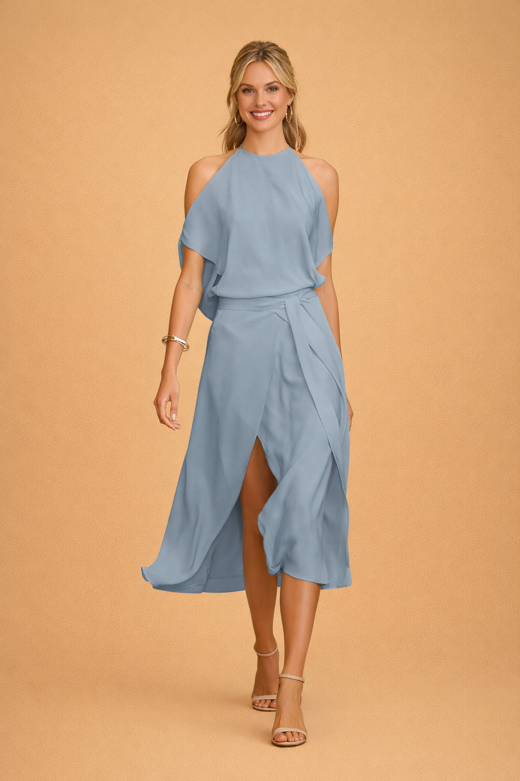 Elegantes Midikleid mit schulterfreiem Design für Damen – Lässiger Stil für Alltag und Events 0