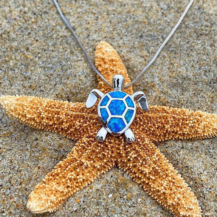 Elegantes Schildkröten-Schmuckset mit Halskette und Ohrringen – Ocean Wonder Design 1