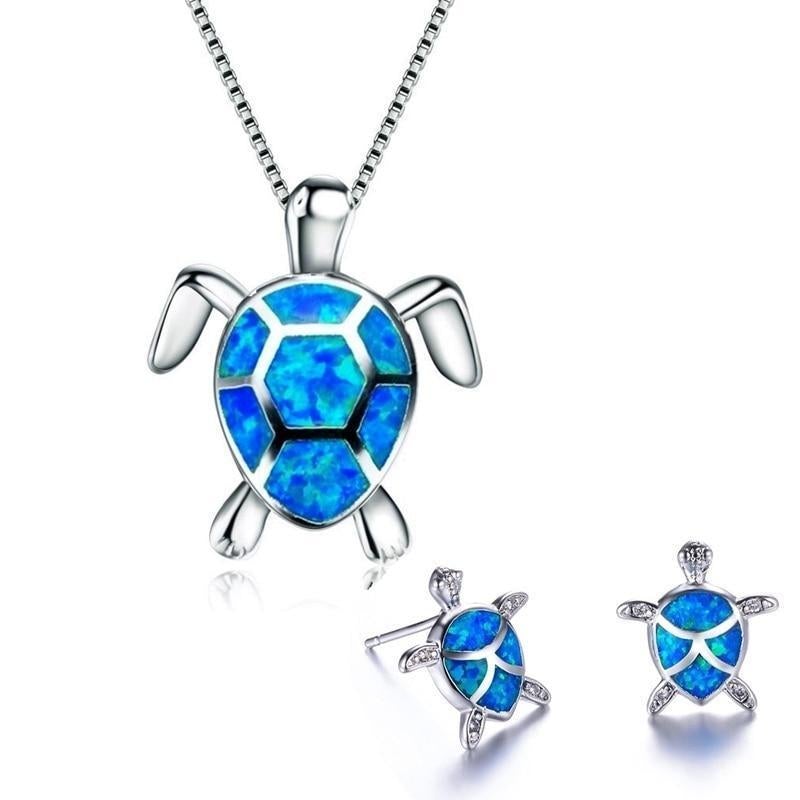 Elegantes Schildkröten-Schmuckset mit Halskette und Ohrringen – Ocean Wonder Design 2
