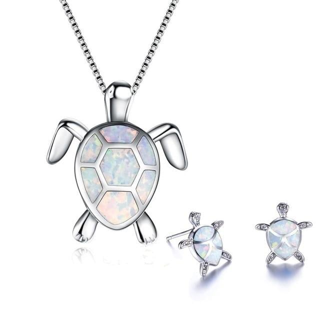 Elegantes Schildkröten-Schmuckset mit Halskette und Ohrringen – Ocean Wonder Design 3