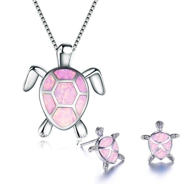 Elegantes Schildkröten-Schmuckset mit Halskette und Ohrringen – Ocean Wonder Design 4