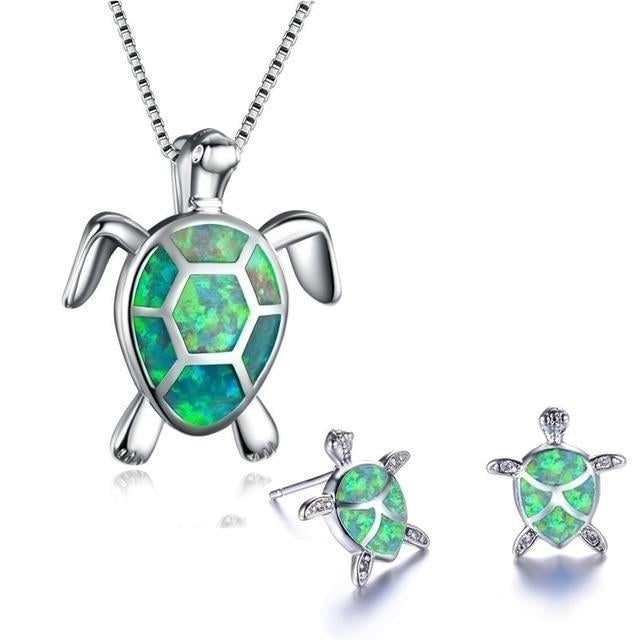 Elegantes Schildkröten-Schmuckset mit Halskette und Ohrringen – Ocean Wonder Design 5