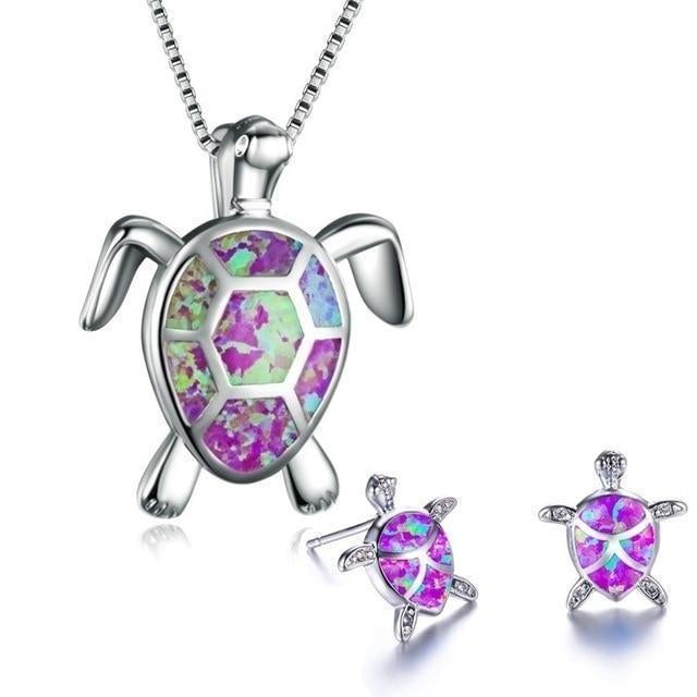 Elegantes Schildkröten-Schmuckset mit Halskette und Ohrringen – Ocean Wonder Design 6