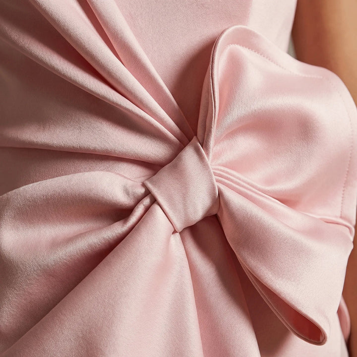 Elegantes ärmelloses Midi-Cocktailkleid mit Schleife für Damen, tailliert und figurbetont, ideal für Hochzeiten und Partys 3