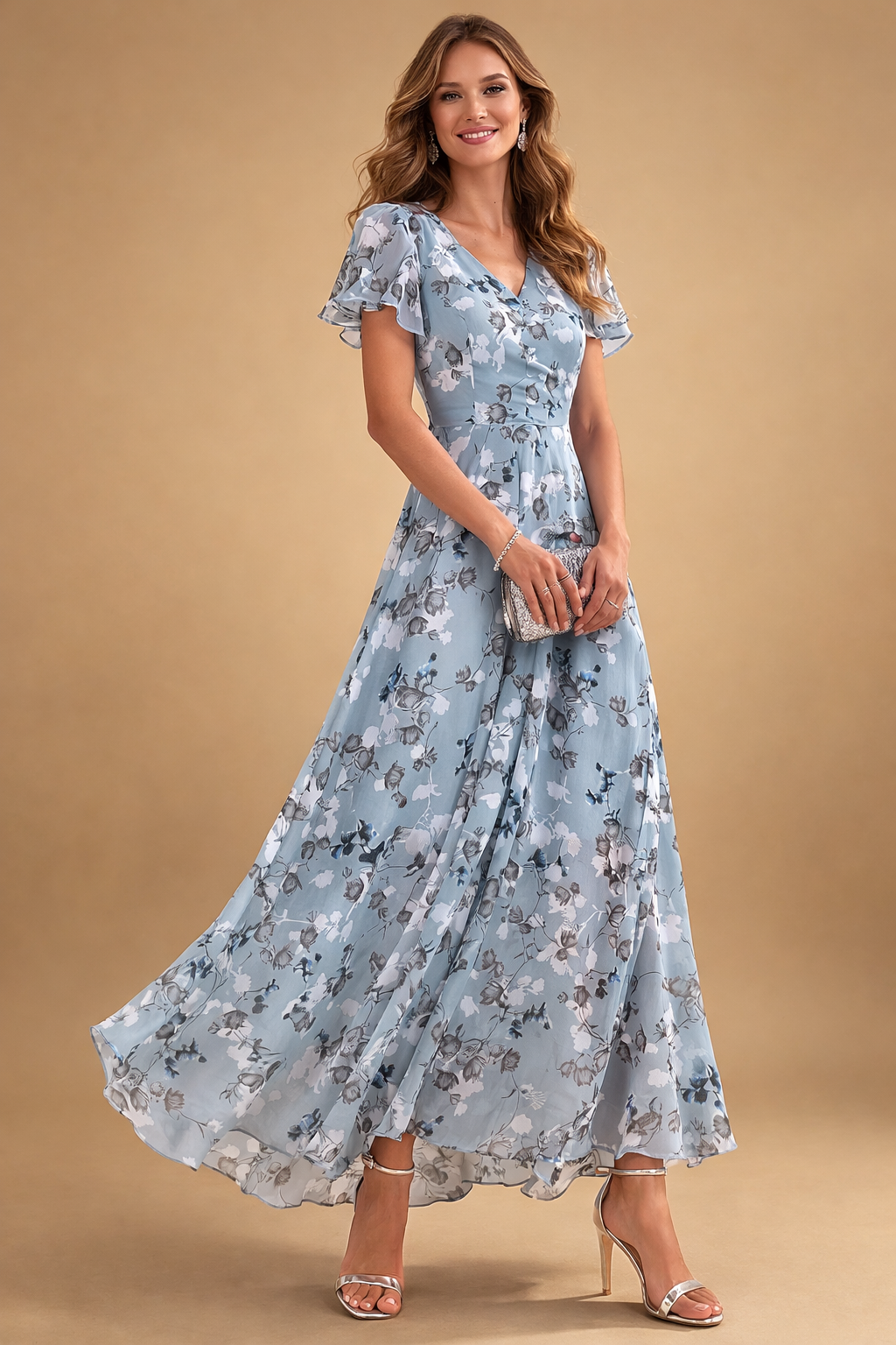 Elegantes florales Midikleid für Damen mit schmeichelhafter Passform 2