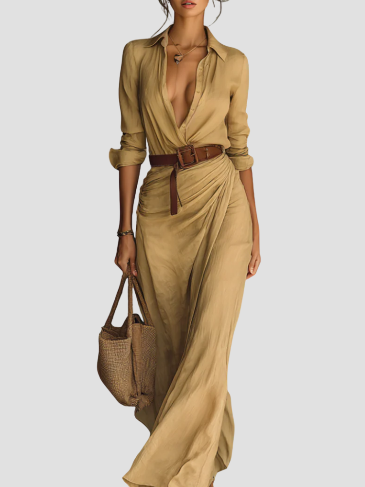 Elegantes langes Hemdblusenkleid für Damen – Perfekt für jeden Anlass 0