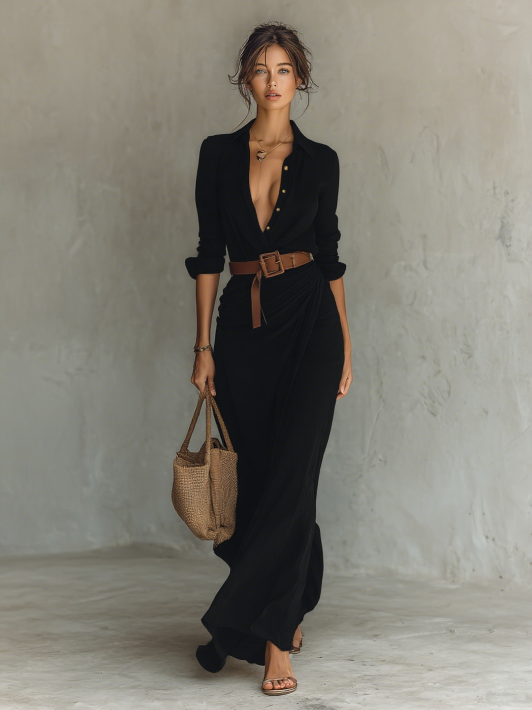 Elegantes langes Hemdblusenkleid für Damen – Perfekt für jeden Anlass 5