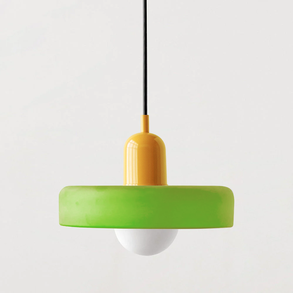 Farbenfrohe Pendelleuchte im Bauhaus-Stil – StiloGlas 24