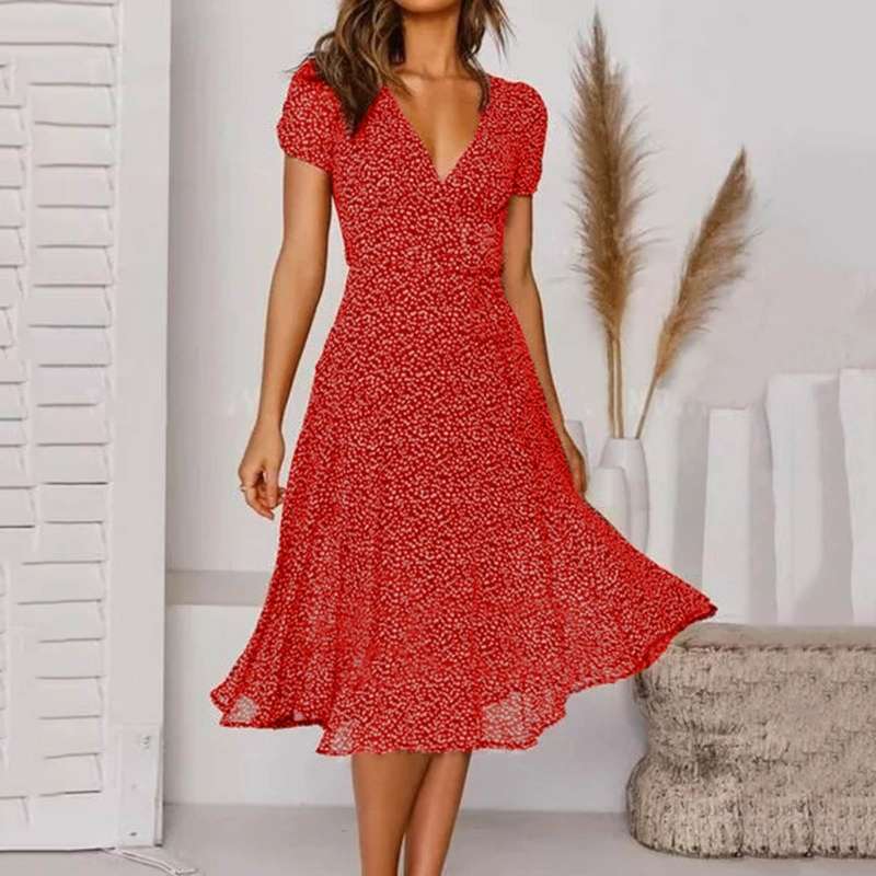 Festliches Kleid Damen A-Linie mit V-Ausschnitt – Elegante Kleider für Hochzeitsgast und besondere Anlässe 5